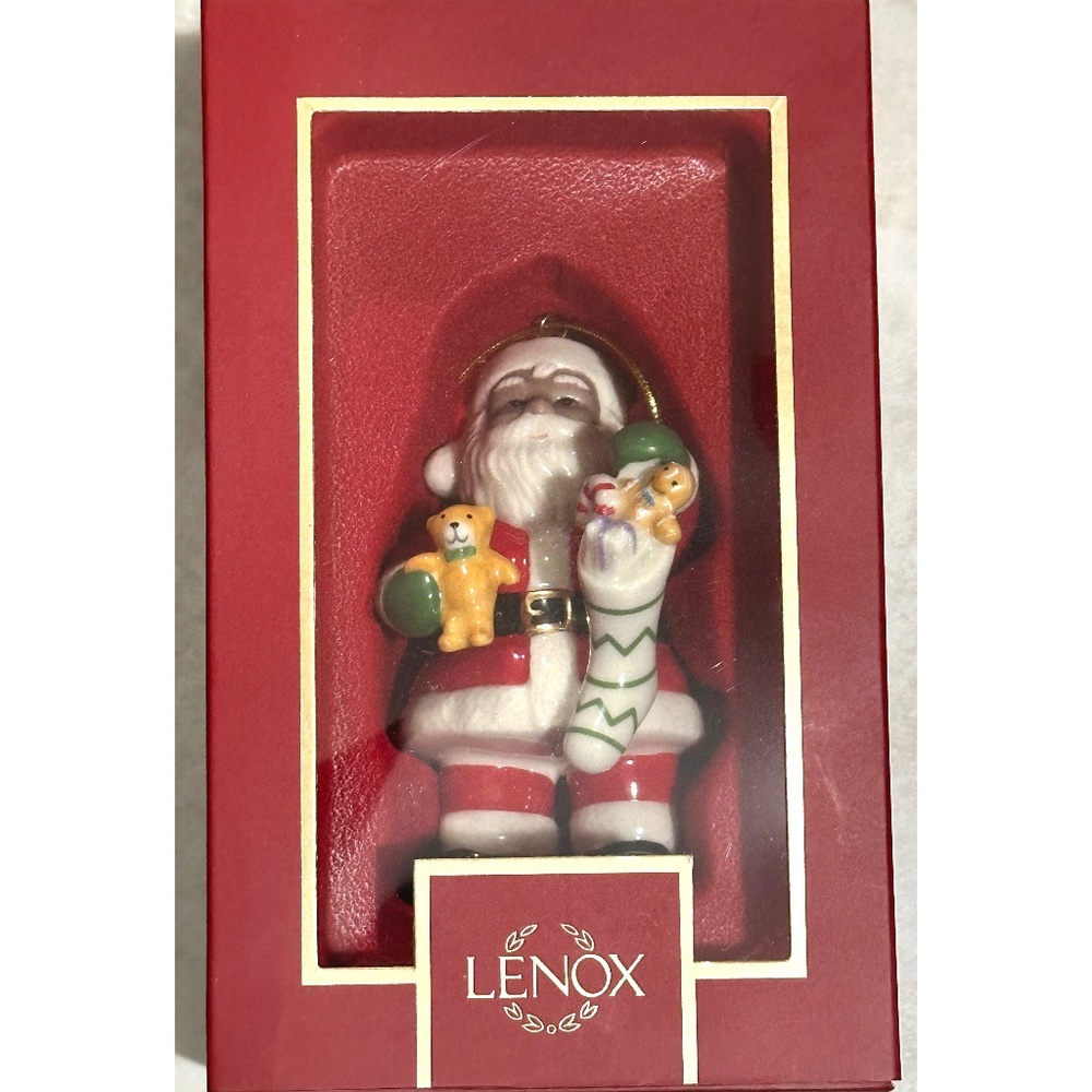 LENOX 2023 Annual Lenox African American Santa and Stocking Ornament NEW
